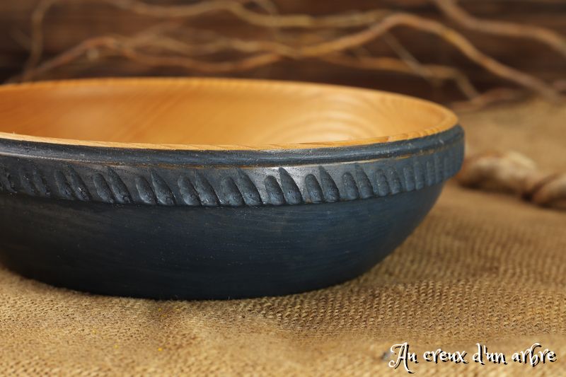 Assiette creuse peinte en frêne – Image 3