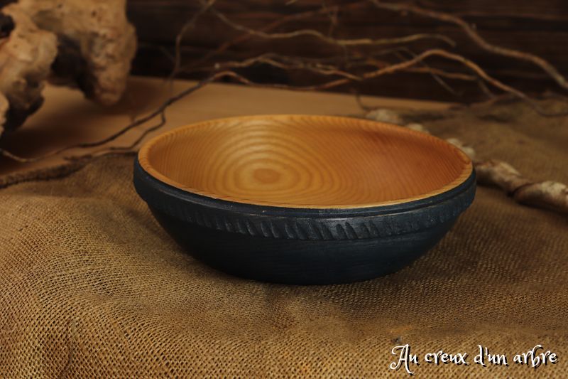 Assiette creuse peinte en frêne – Image 4